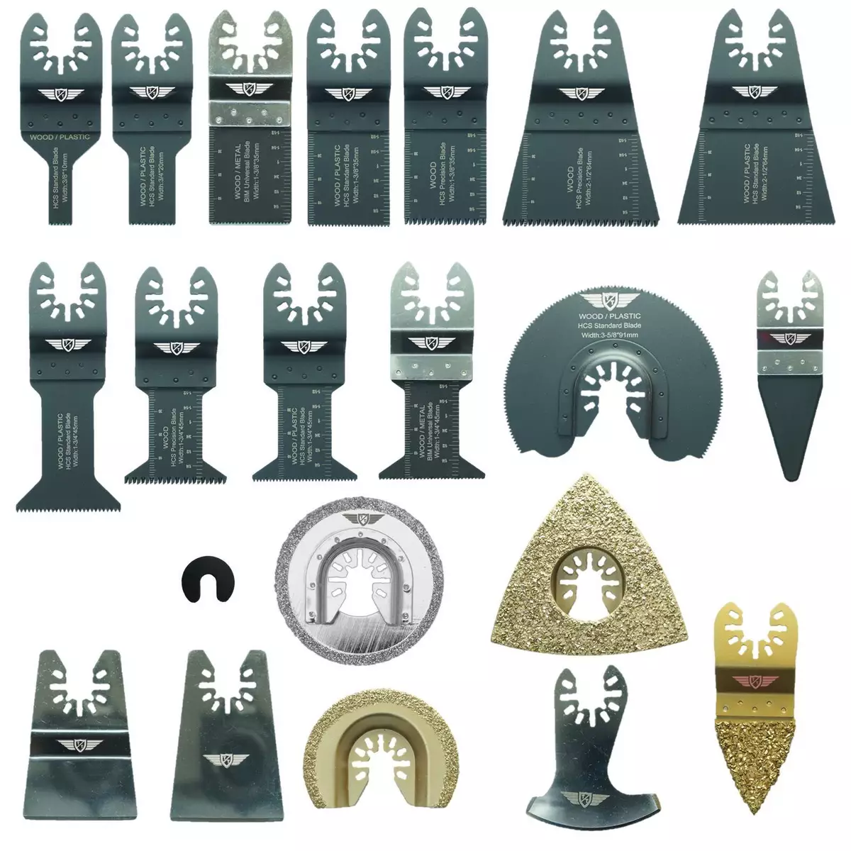 TopsTools 20 x Mix Blades Set Kit for Dremel Multi Max MM30 MM40 MM45 Multitool