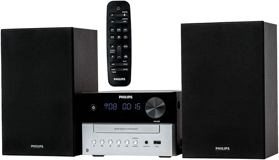 PHILIPS Stereo System Bluetooth with CD Player, MP3, USB, Audio In, FM Radio 18W - Image 2 of 4