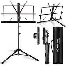 K KASONIC Music Stand, 2 in 1 Dual-Use Folding Sheet Music Stand & Desktop Bo...