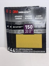 3M 9 x 11 Wet Dry Sandpaper 150 Grit Medium 12 Sheets ~ New