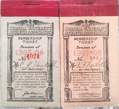 2 Cornell University Athletic Association Membership Ticket Books Vintage 1900s