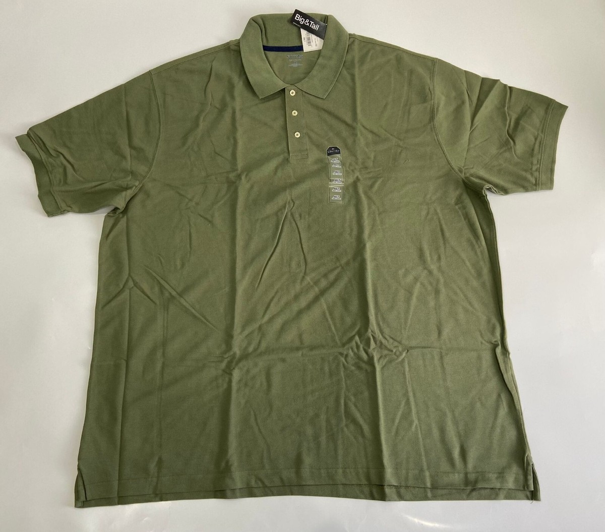 Men's Big Tall Pique Polo Short-Sleeve Collared Cotton Shirt Size 4XLT