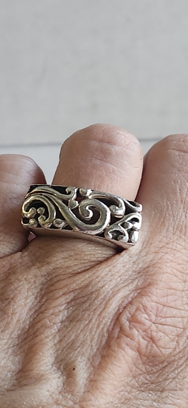 Sterling Silver Chunky Solid Ring Sz 5 Marked 925… - image 1