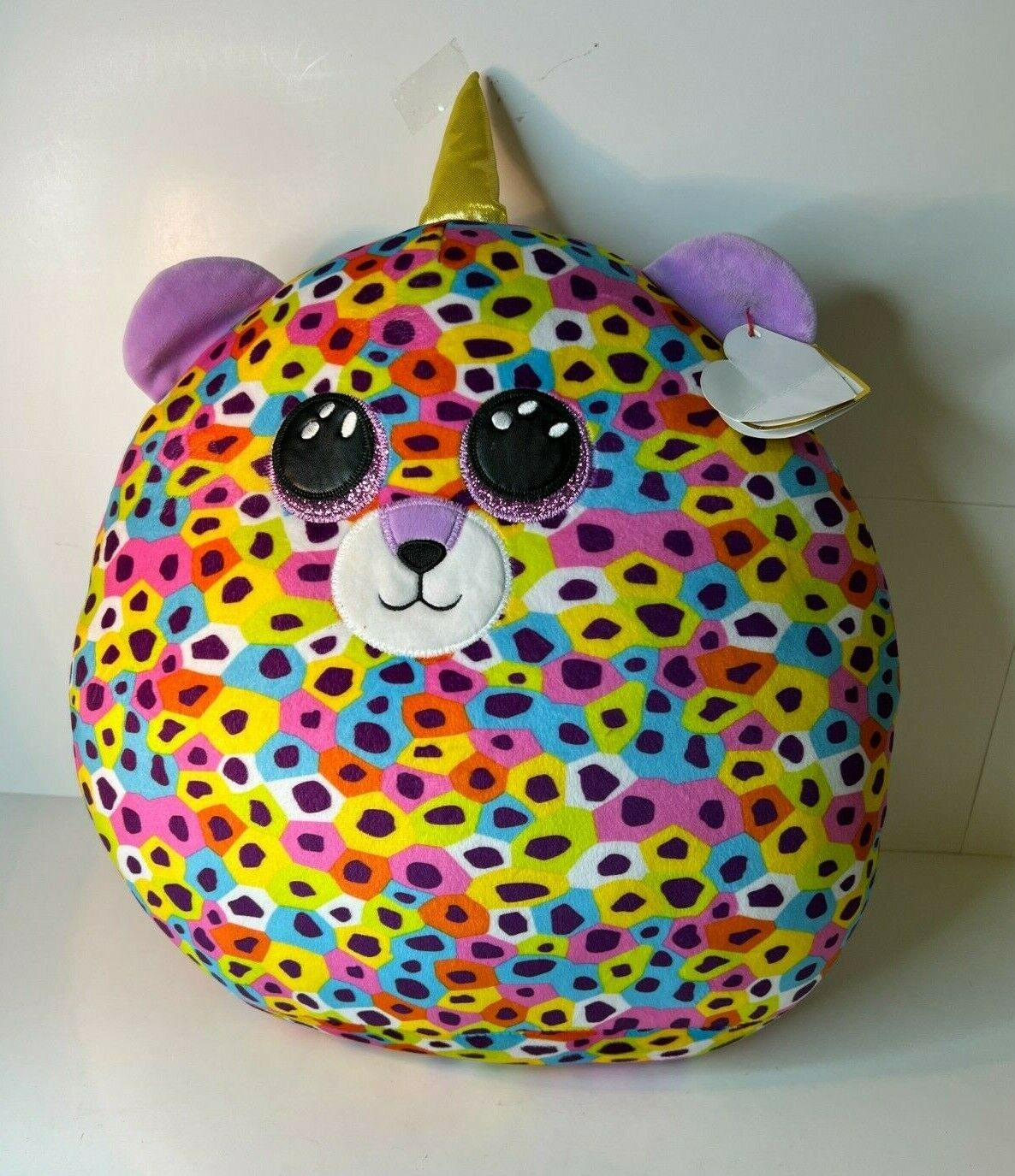 TY Memphis Mall Squish-a-Boos Giselle Rainbow Leopard Pillow Unicorn Cushion Time sale