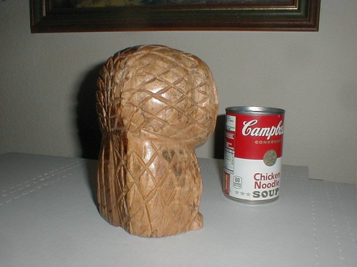 Wood Carved 6" Owl Carving MODERN Folk Art Bird Figure METAL NOSE EYES Target - 第 6/12 張圖片