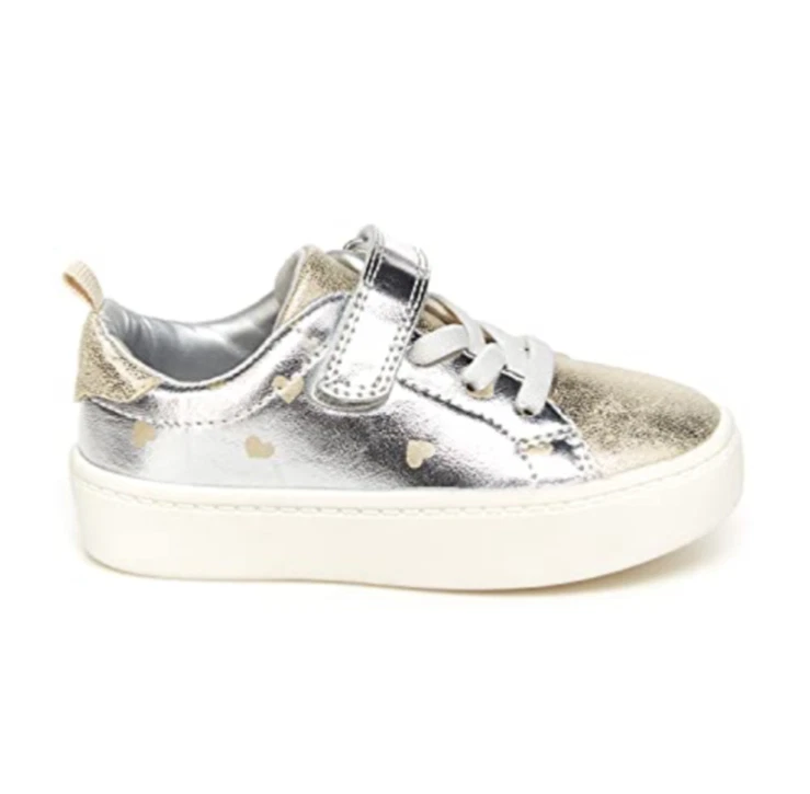 Carter's Girl’s Toddler Perrie Red Metal/Gold Hearts Sneaker Size 4, 5, 7, 8 New - Image 4 of 4