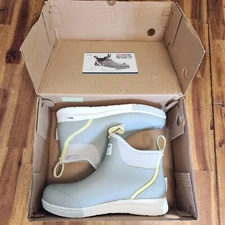 XTRATUF ADSW-108 Women's Sz 11 Ankle Deck Boot Sport Gray/Yellow READ DESCRIPTIO