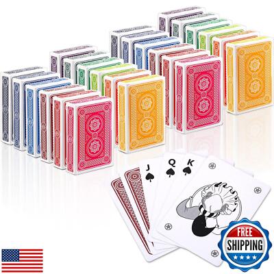 Zubebe 24 Pack Playing Cards Jumbo Index Large Print Deck of Cards Bulk in Vi