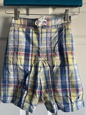 Ralph Lauren Swim Trunks Shorts Boys Youth POLO Blue Plaid Lined Size 7