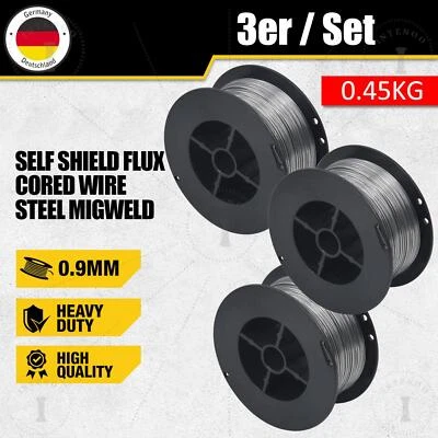 ACELECTRONIC 0.45KG Fülldraht 0,9mm SCHWEIßDRAHT MIG/MAG 3 Rolle E71T-GS FLUX CORE Universal