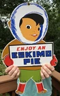 VINTAGE ESKIMO PIE 18” PORCELAIN ICE CREAM SANDWICH ADVERTISING GAS STATION SIGN