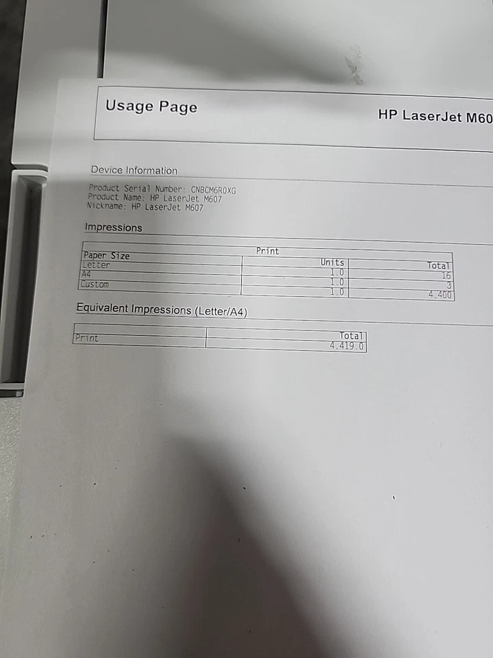 HP LaserJet Enterprise M607n K0Q14A Workgroup Printer And Toner NICE  - Image 4 of 4