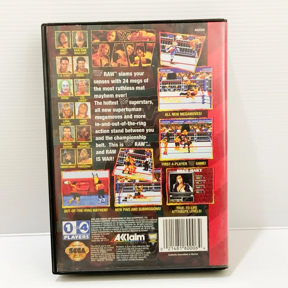 WWF Raw + Box - Sega Mega Drive / Genesis - Tested & Working! - Image 4 of 4