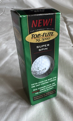 NEW Top Flite XL 3000 Super Spin Golf Balls - 3 New Balls (one Box of 3)