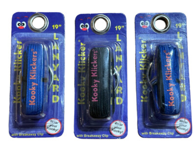 3 Packs Kooky Klicker 19'' Lanyard with KeyChain Breakaway Clip Blue Black New
