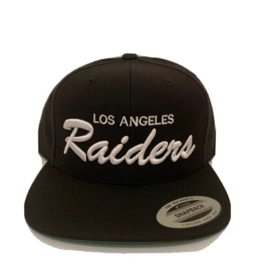 FLEXFIT/YUPOONG Los Angeles LA Raiders Script Classic Snapback Cap Hat Adjustable Black
