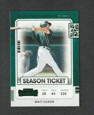 2021 Panini Contenders Matt Olson GREEN #47 Oakland Athletics