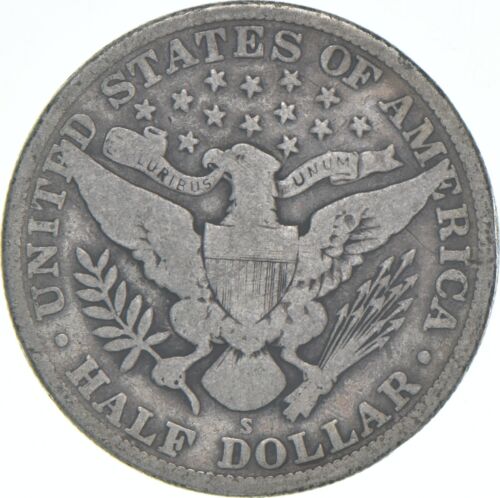 1915-S Barber Half Dollar Average Circ - Picture 2 of 5