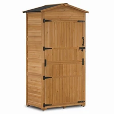 Lovupet Large Outdoor Storage Cabinet with Folding Table, Outside Tool Shed 1965