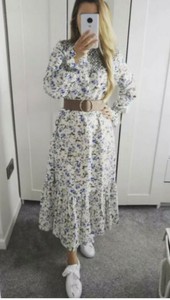BNWT ZARA BLUE AND WHITE RUSTIC FLORAL 