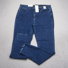 Judy Blue Jeans Womens 15/32 Blue Mid Rise Skinny Shaping Animal Print Stretch