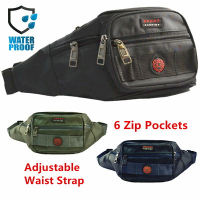 Unisex Waterproof Adjustable Belt Fanny Pack Travel Pouch Waist Shoulder Hip Bag
