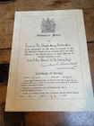 Original WW1 British Military Volunteer Force Certificate Winston Churchill