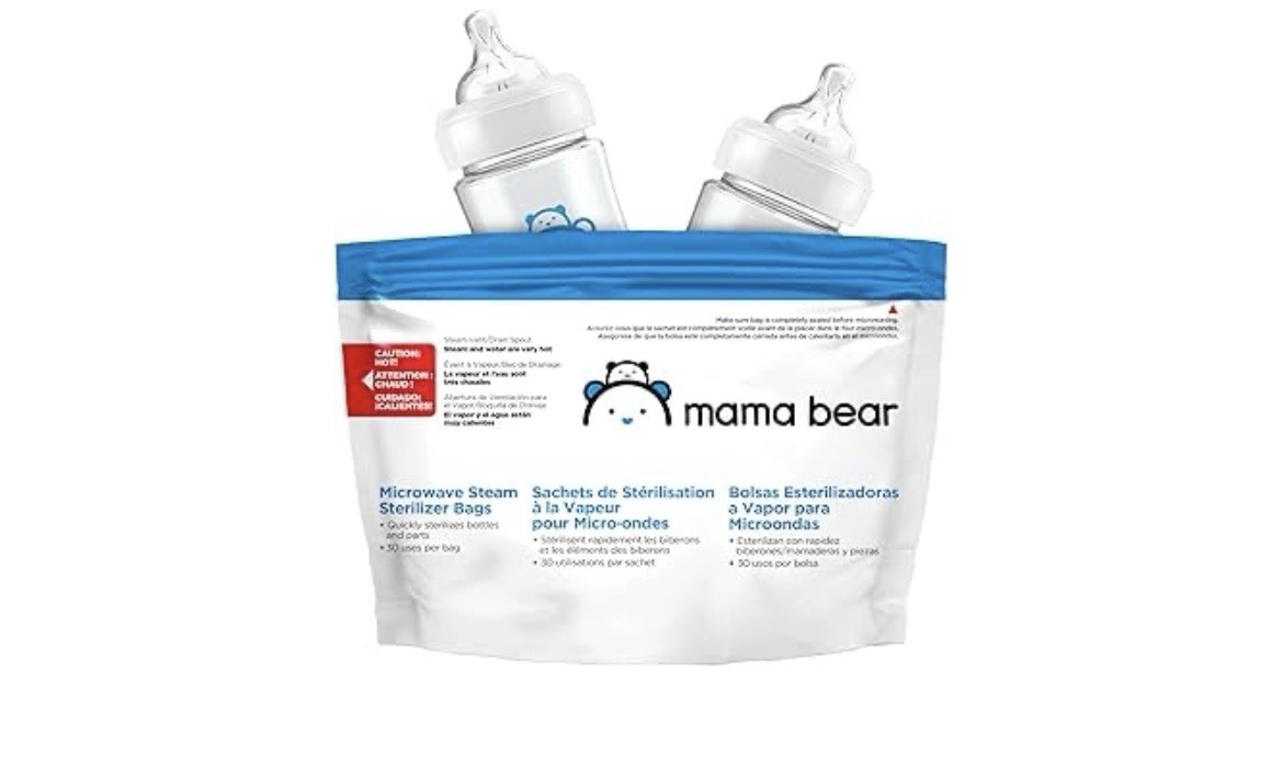 Mama Bear Sterilizer Bags(10 Pack) BPA FREE NEW SOLID WITH O