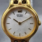 Seiko Watch Women 22mm White Dial Gold Tone Round 1n00-0a99 New Battery