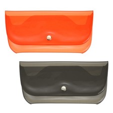 Sunglasses Case, Eyeglass Pouch Organizer-2Pcs Black/Orange 