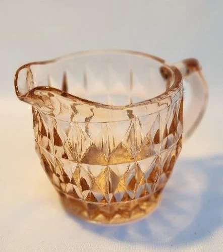 Vintage Jeannette WINDSOR (DIAMOND) Pink Depression CREAM PITCHER