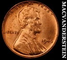 1945 Lincoln Wheat Cent - Red Choice Gem Brilliant Unc  No Reserve  #K4310