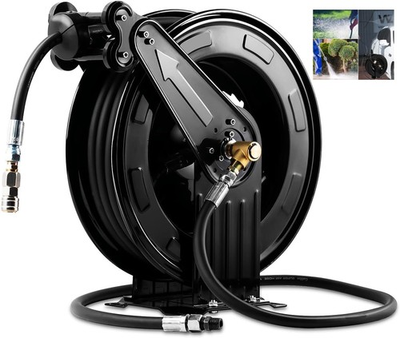 #ad Retractable Pressure Washer Hose Reel Heavy Duty Steel Professional Power Wash $160.61