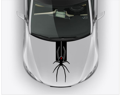 BLACK WIDOW DECAL SPIDER Race Stripe Hood Car Vinyl Sticker - ORACAL 651