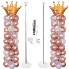 Balloon Column Stand Kit 7ft Height Adjustable Balloon Arch Kit, Metal Set of 2