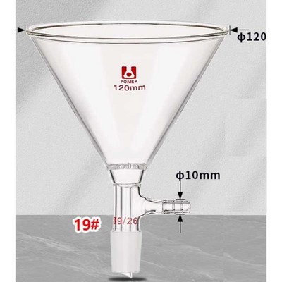 120ml(19/26) Transparent Glass Filter Funnel with Standard Joint Lab Glassware