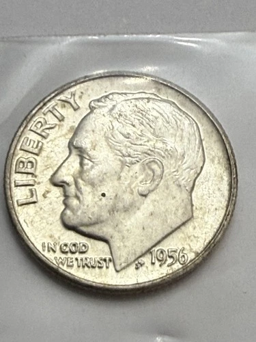 1956 D Roosevelt Dime 90% Silver US Coin UNCIRCULATED #41