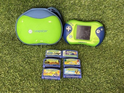 LeapFrog Leapster 2 Learning Game System Green! Works, With STYLIST!  6 Games