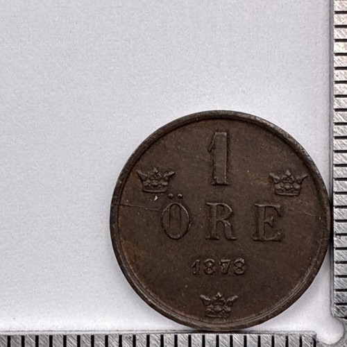 1878 Sweden 1 Ore - Extra Fine Details Free Shipping