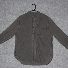 Madewell Gray Washed Denim Button Up Shirt Long Sleeve Casual Top Womens Size S