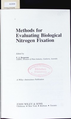 Methods for evaluating biological nitrogen fixation. Bergersen, F. J.:
