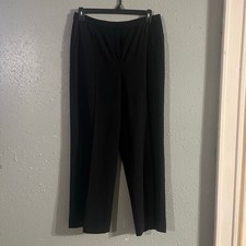 Vtg Emanual Ungaro Womens Black Slacks Pants Wool Sz 14/48 Wool Blend Satin Trim