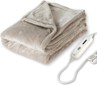 Ultra Soft Electric Heated Blanket Throw   50x60, Safety-Certified for Cozy H...
