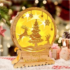 Weihnachtsdeko Holz LED Stern Elch Fensterbeleuchtung Innen Tisch Dekoration