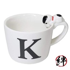 Snoopy mug figure with initial mug/alphabet K peanuts