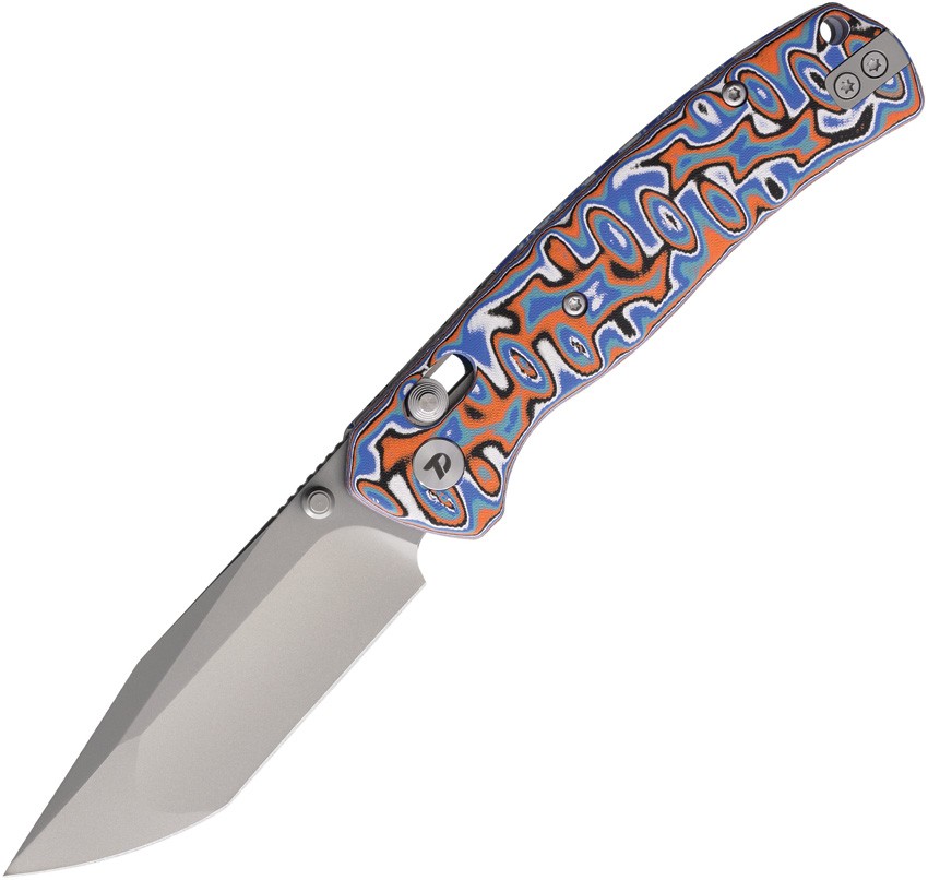 Dreamtech Axis Lock Blue & Orange Micarta Folding 14C28N Pocket