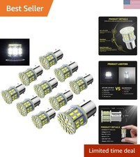 12V 1156 10 Pack Bright 1156 1141 1003 50-SMD White LED Bulbs For Car Interio...