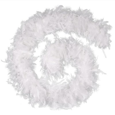 White Feather Boa - 45G 2 Yards Turkey Boas Feathers for Party Bulk Wedding Conc