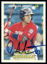 2016 Topps Heritage OSVALDO ABREU Signed Card autograph NATIONALS rc AUTO