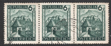 1945 Salzburg, Austria Landscapes 6g postally used strip of three
